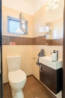 a bathroom with a toilet and a sink at Casa del Emma in Koskinou in Koskinou