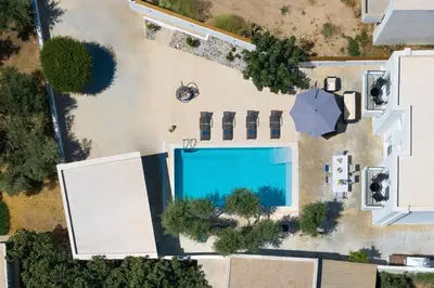 an overhead view of a swimming pool in a yard at Gioiello Villa in Pefki Rhodes