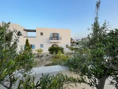 a view of a house from the garden at Xenia Terra in Kiotari