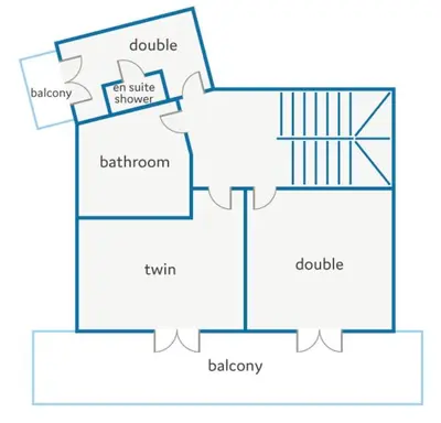 a floor plan of a house at Villa Kallisti Ialyssos by Villa Plus in Triánta