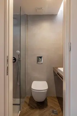 a bathroom with a toilet and a shower at Avaton Boutique Suites in Vrachonisída touArchangélou
