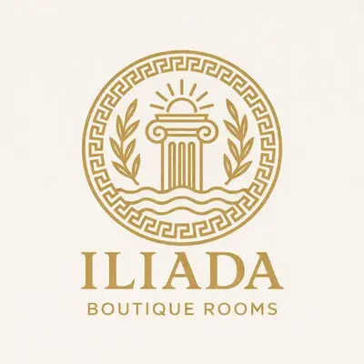 a logo for a boutique rooms in italia at ILIADA Boutique Rooms in Faliraki