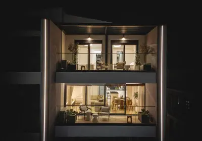 a view of a building with a living room at Unique Icon Residence in Rhodes Town
