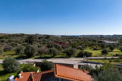 a view from the roof of a building at Aelia Filoxenia Cottage in Afantou