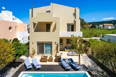 an image of a villa with a swimming pool at Vasiliki Villa in Ialyssos