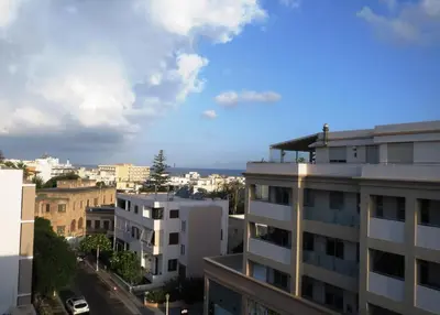 a view of a city from a building at Mini City Center Studio in Rhodes Town