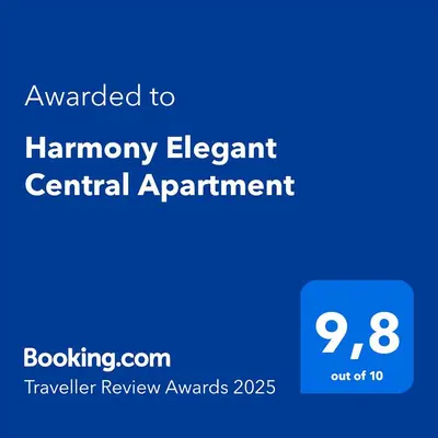 a blueberry elementatal appointment sign with the text awarded to harmony element central appointment at Harmony Elegant Central Apartment in Rhodes Town