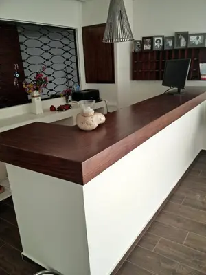 a kitchen with a counter top in a room at New York Hotel in Rhodes Town