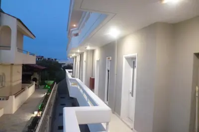 a view of a balcony of a building at Alkyonides Boutique Hotel in Kremasti