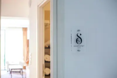 a door with a thermometer on it in a room at Danezis City Stars Boutique Aparthotel in Rhodes Town