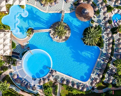 an overhead view of a pool at a resort at Atrium Palace Thalasso Spa Resort And Villas in Kalathos