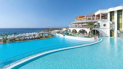 a view of the pool at the resort at Atrium Prestige Thalasso Spa Resort & Villas in Lachania