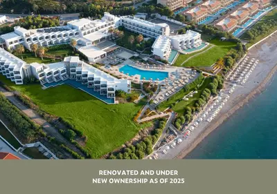 an aerial view of a resort and under new ownership as at Paralos Rodos Lifestyle in Kolimbia