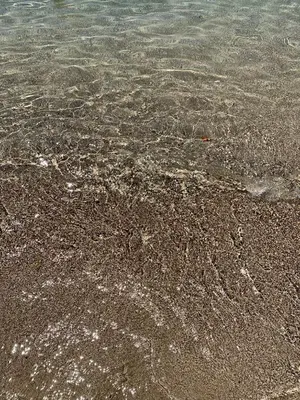 a view of the sand and water on a beach at Villa Melita Seafront in Pefki Rhodes