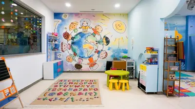 a room with a mural on the wall at Atrium Platinum Resort & Spa in Ixia