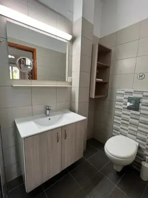 a bathroom with a sink and a toilet at SCALA APARTS & STUDIOS - Rhodes in Afantou