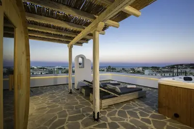 a view from the roof of a house at Malibu Boutique Studios & Bungalows in Faliraki