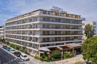 an external view of an apartment building at Esperia City Hotel in Rhodes Town