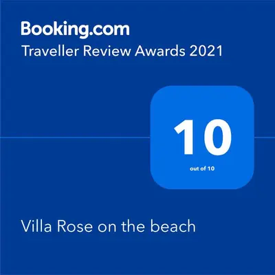 a screenshot of a cell phone with the text walkelia rose on the beach at Villa Rose on the beach in Afantou