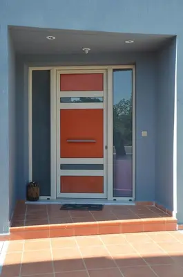 a front door of a house with at Platoni Elite Villas in Ialyssos