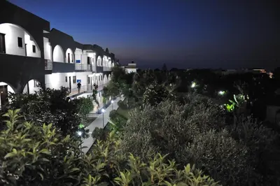 a view of a street at night at Maritime in Kremasti