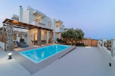 an image of a villa with a swimming pool at Villa Tranquila Rhodes in Psinthos