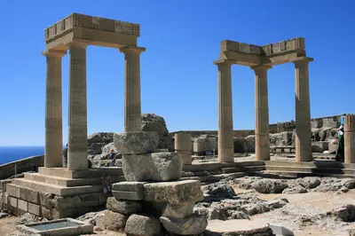 a temple at thereekreek ruins of the acropolis at Lindos Boutique - Adults Only in Líndos