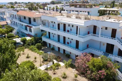 an aerial view of a large white house at Marieta-Giannis in Faliraki