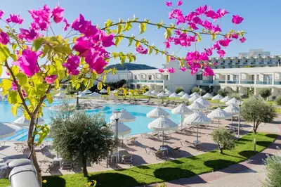 a view of the pool at the hotel at Apollo Blue in Faliraki