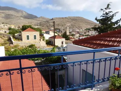 a view from the balcony of a house at Villa Yorgos in Halki