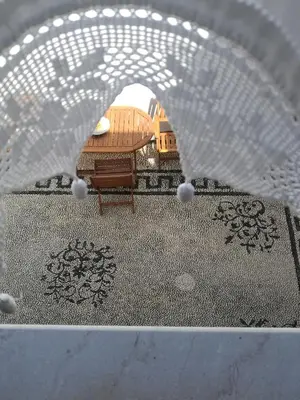 a lego model of a house with a table at CasaLindos Festa in Líndos