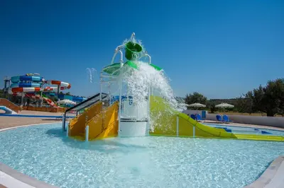a water slide at a water park at Olive Garden Hotel in Lardos
