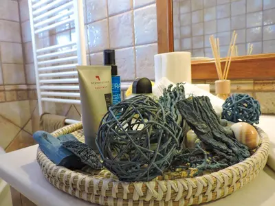 a basket filled with vegetables on a table at Blue Vision Luxury House in Pefki Rhodes