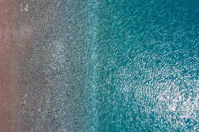 an overhead view of a body of water at House Myrtos in Lachania