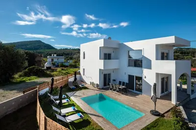 an image of a villa with a swimming pool at Rosemary Rhodes Villa in Malona Village