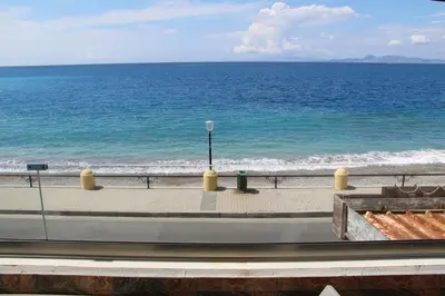 a view of the ocean from a balcony at Sea Pearl Luxury Apartment in Rhodes Town