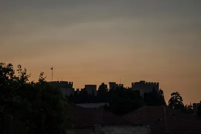 a city skyline with a castle in the sky at DECAN Concept Boutique Estate in Rhodes Town