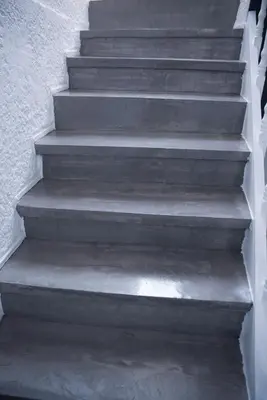 a set of concrete stairs in a building at Casa de Mikel in Rhodes Town