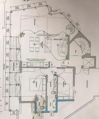 a drawing of a floor plan of a building at Panoramic view - Penthouse in Rhodes Town