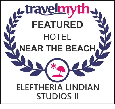 a logo for a hotel near the beach at Eleftheria Lindian Studios II in Líndos