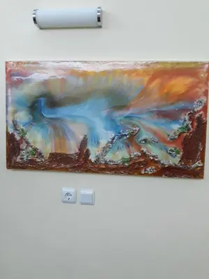 a picture of a painting on a wall at AS ALESIAS SUITES.Room 12. in Rhodes Town