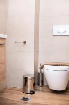 a bathroom with a white toilet in a room at Studio Amarantios in Rhodes Town