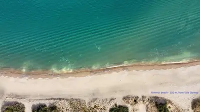 an overhead view of the beach and water at Villa Stamos with Seaview and Private Pool - Partner of Prasonisi Villas in Plimmiri
