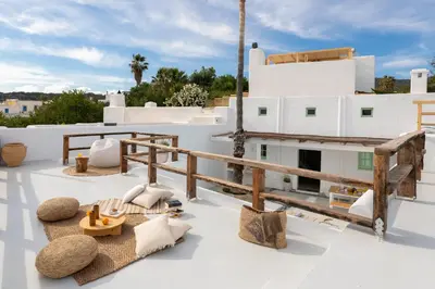 a view from the roof of a house at Dipagio Origin Villa in Lachania