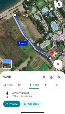 a screenshot of a map of a road at Spacious Beach House Theologos in Theologos
