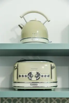 a toaster sitting on top of a shelf at Suite Christina in Symi