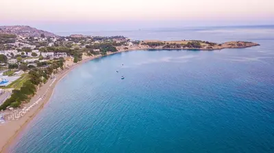 an aerial view of a beach and the ocean at MonaLisa Villa in Pefki Rhodes