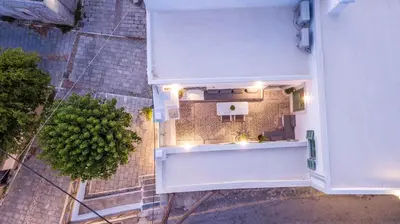 an overhead view of a bathroom in a building at Marouli Traditional Villa in Koskinou