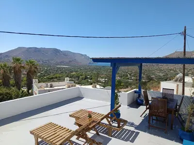 a view from the roof of a house at IVISKOS House, Megalo Horio village, Tilos Island in Megálon Choríon