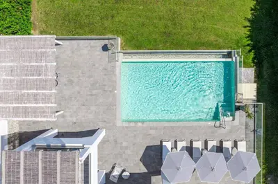 an overhead view of a swimming pool at Villa Krini Myth in vlicha